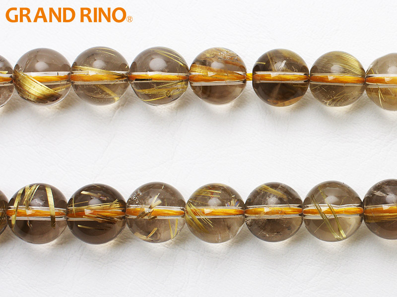 GRAND RINO / スモーキールチルクォーツ 7A ビーズ 10mm