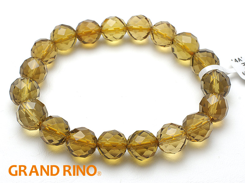 GRAND RINO / 【鑑別書付 CR8828】天然シトリン GA ブレス 21-22mmx12 