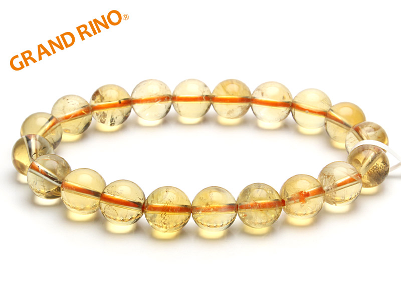 GRAND RINO / シトリン(熱処理) 3A ブレス 9mmx20玉20g [0378/#1-12]