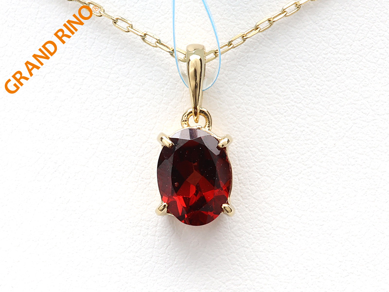 ガーネット   オーバルカット K18PT(YG) (A)  1 石サイズ:6X8MM(総重量:1GM)   1647-2212/#R