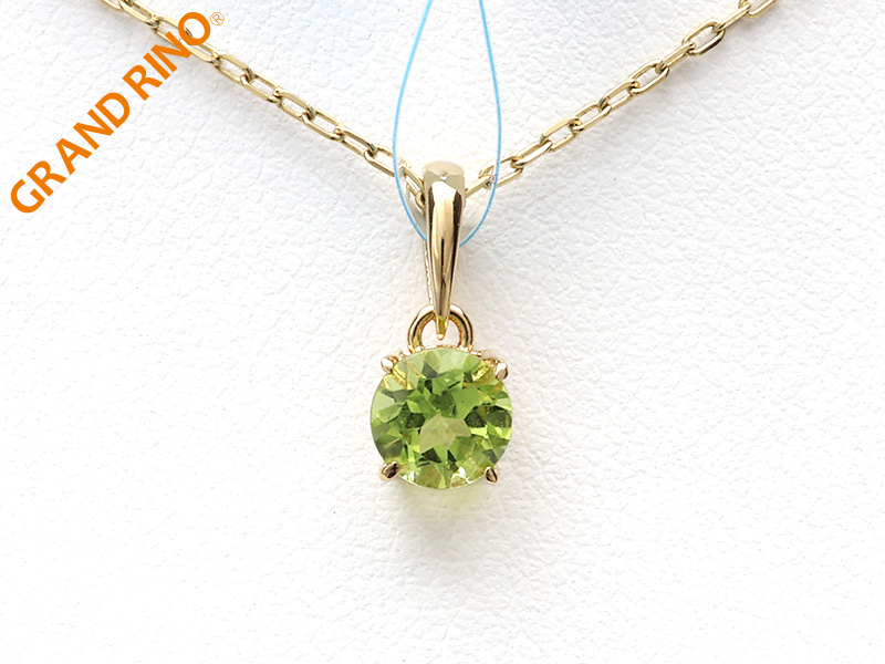 ペリドット(オリビン)   ラウンドカット K18PT(YG) (A)   石サイズ:5-6MM(総重量:1GM)   1458-2212/#R