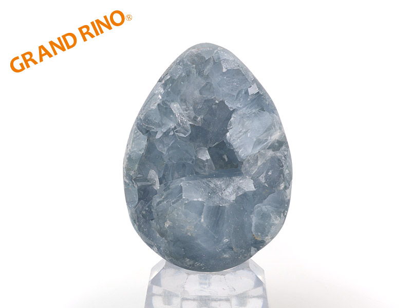 セレスタイト  4A ジオード エッグ    W70XH62XD38MM 180.00 GM 2209/#14