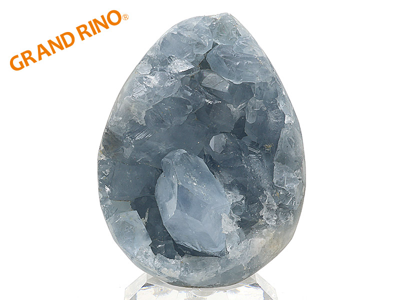 セレスタイト  4A ジオード エッグ    W54XH71XD55MM 320.00 GM 2209/#14