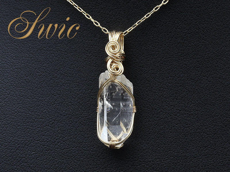 【Swic】乙女鉱山クォーツ   ポイント K14GFPT  (1)  全長:28MM(石サイズ:9X18MM) 2.00 GM 2203