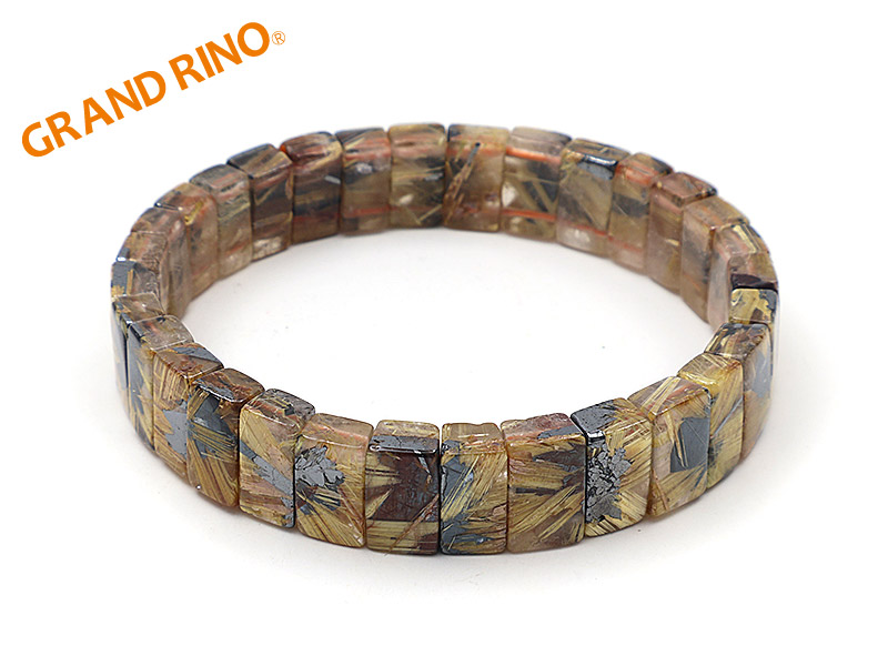 スタールチルクォーツ(ルチルサン)  7A バングル型 ブレス    5-8X11-12MMX31玉 31.00 GM 2229/*1